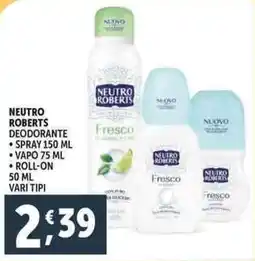 Deco Supermercati Neutro roberts deodorante offerta