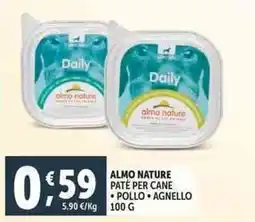 Deco Supermercati Almo nature pate per cane pollo agnello offerta