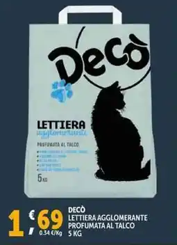 Deco Supermercati Decò lettiera agglomerante profumata al talco offerta