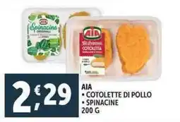 Deco Supermercati Aia cotolette di pollo spinacine offerta