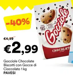 Unes Gocciole Chocolate Biscotti con Gocce di Cioccolato PAVESI offerta