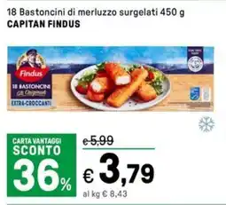 Iper La Grande 18 Bastoncini di merluzzo surgelati CAPITAN FINDUS offerta