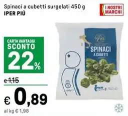 Iper La Grande Spinaci a cubetti surgelati IPER PIÚ offerta