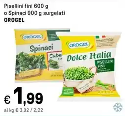 Iper La Grande Pisellini fini o Spinaci surgelati OROGEL offerta