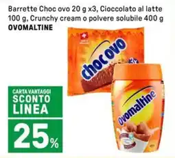 Iper La Grande Barrette Choc ovo, Cioccolato al latte, Crunchy cream o polvere solubile OVOMALTINE offerta