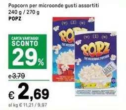 Iper La Grande Popcorn per microonde POPZ offerta