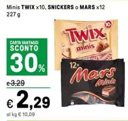 Iper La Grande Minis TWIX x10, SNICKERS o MARS x12 offerta