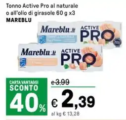 Iper La Grande Tonno Active Pro al naturale o all'olio di girasole MAREBLU offerta