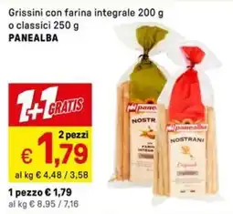 Iper La Grande Grissini con farina integrale o classici PANEALBA offerta