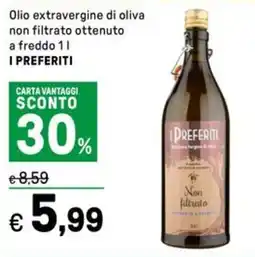 Iper La Grande Olio extravergine di oliva non filtrato ottenuto a freddo I PREFERITI offerta