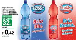 Iper La Grande Acqua minerale leggermente frizzante BRIO BLU o frizzante BRIO ROSSA offerta
