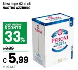 Iper La Grande Birra lager NASTRO AZZURRO offerta