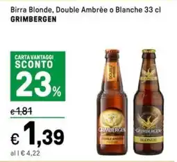 Iper La Grande Birra Blonde, Double Ambrée o Blanche GRIMBERGEN offerta