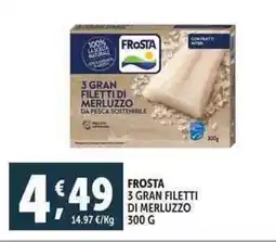 Deco Supermercati Frosta 3 gran filetti di merluzzo offerta
