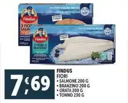 Deco Supermercati Findus fiori salmone branzino orata tonno offerta