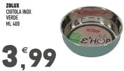 Ayoka Zolux ciotola inox verde offerta