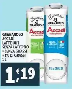 Deco Supermercati Granarolo accadì latte uht senza lattosio offerta