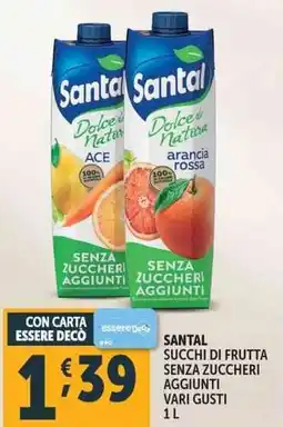 Deco Supermercati Santal succhi di frutta senza zuccheri aggiunti offerta
