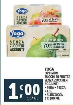 Deco Supermercati Yoga optimum succhi di frutta senza zuccheri aggiunti offerta