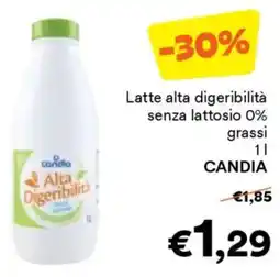 Unes Latte alta digeribilità senza lattosio 0% grassiLatte alta digeribilità senza lattosio 0% grassi CANDIA CANDIA offerta