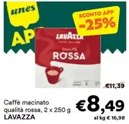 Unes Caffè macinato qualità rossa LAVAZZA offerta
