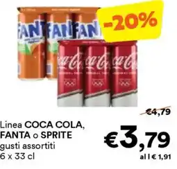 Unes Linea coca cola, fanta o sprite offerta