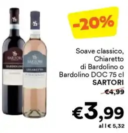Unes Soave classico, Chiaretto di Bardolino o Bardolino DOC SARTORI offerta