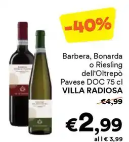 Unes Barbera, Bonarda Riesling dell'Oltrepò Pavese DOC VILLA RADIOSA offerta