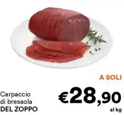 Unes Carpaccio di bresaola DEL ZOPPO offerta