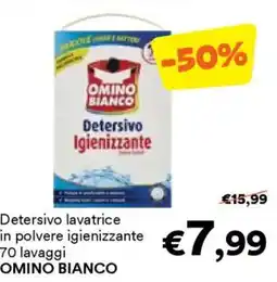 Unes Detersivo lavatrice in polvere igienizzante OMINO BIANCO offerta