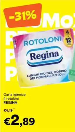 Unes Carta igienica 4 rotoloni REGINA offerta