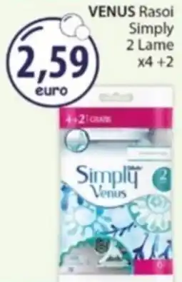 Acqua & Sapone VENUS Rasoi Simply 2 Lame x4+2 offerta
