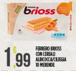 Euroesse Ferrero brioss con cereali albicocca/ciliegia 10 merende offerta