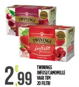 Euroesse Twinings infusi/camomille vari tipi 20 filtri offerta