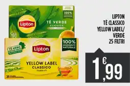 Euroesse Lipton tè classico yellow label/ verde 25 filtri offerta