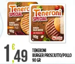 Euroesse Teneroni burger prosciutto/pollo offerta