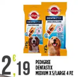 Euroesse Pedigree dentastix medium x 5/large 4 pz offerta