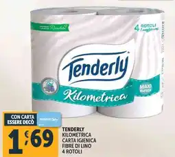 Deco Supermercati Tenderly kilometrica carta igienica fibre di lino 4 rotoli offerta