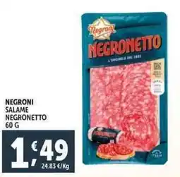 Deco Supermercati Negroni salame negronetto offerta