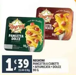 Deco Supermercati Negroni pancetta a cubetti affumicata dolce offerta