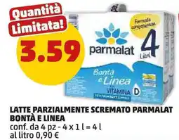 PENNY Latte parzialmente scremato parmalat bontà e linea offerta