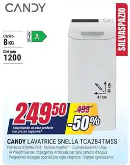 Trony CANDY LAVATRICE SNELLA TCA284TM5S offerta