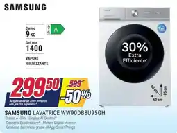 Trony SAMSUNG LAVATRICE WW90DB8U95GH offerta
