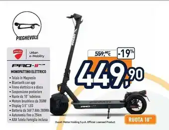 Unieuro Ducati pro - ii plus 25 km/h nero 7,8 vah offerta