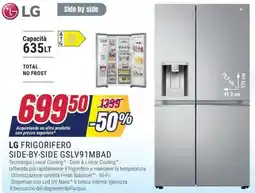 Trony LG FRIGORIFERO SIDE-BY-SIDE GSLV91MBAD offerta