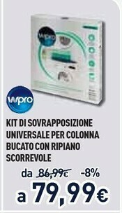 Kit di sovrapposizione universale per colonna bucato con ripiano scorrevole