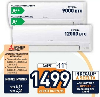 Unieuro Condizionatore dualsplit kit smart9+12 offerta