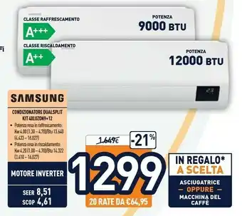 Unieuro Condizionatore dualsplit kit 40luzon9+12 offerta