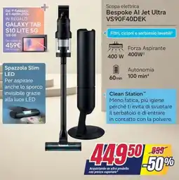 Trony SAMSUNG Scopa elettrica Bespoke Al Jet Ultra VS90F40DEK offerta
