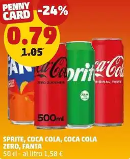 PENNY SPRITE, COCA COLA, COCA COLA ZERO, FANTA offerta
